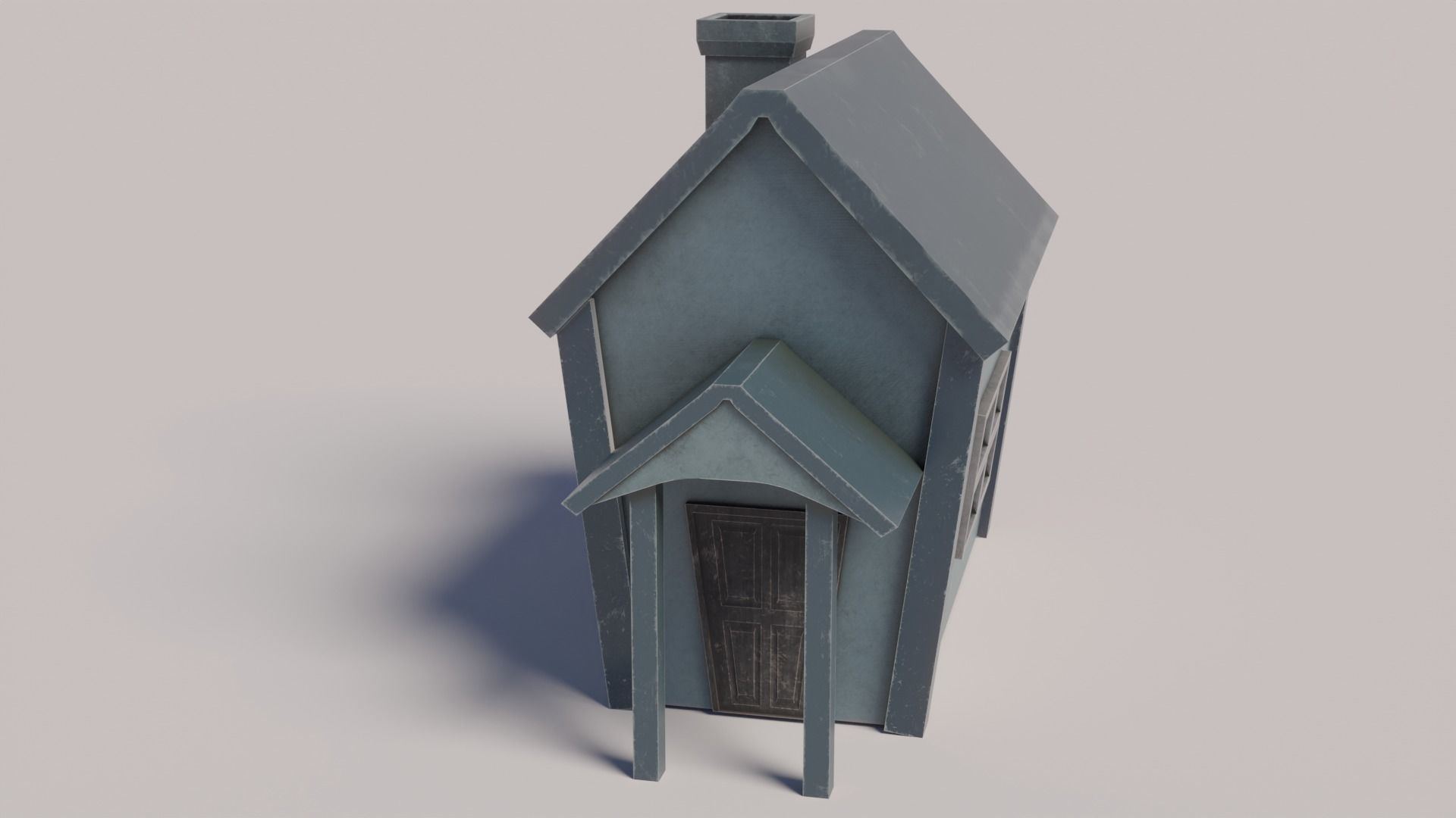 Old Dirty Toon House Low-poly 3D model_8