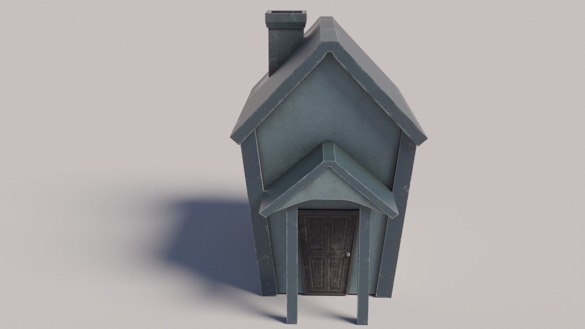 Old Dirty Toon House Low-poly 3D model_9