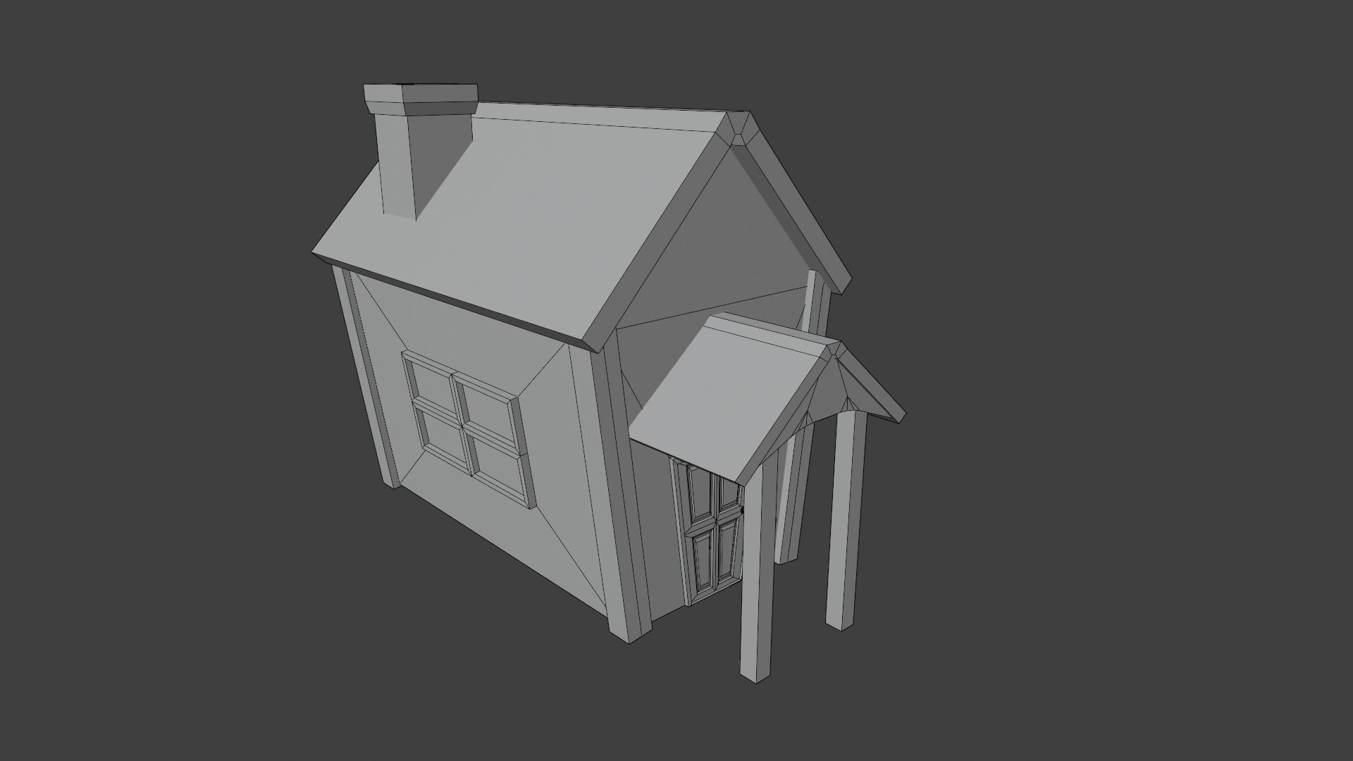 Old Dirty Toon House Low-poly 3D model_15