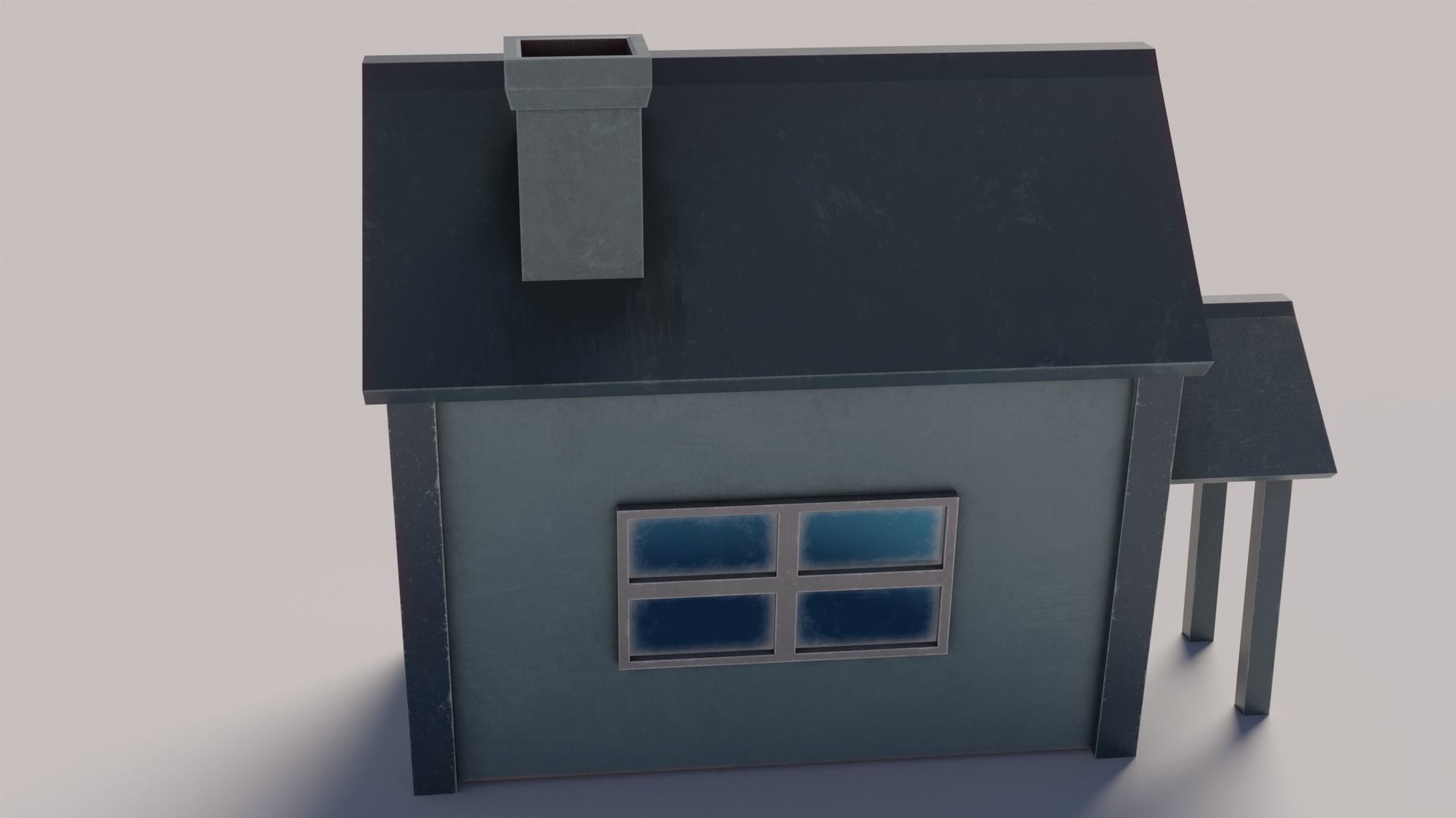 Old Dirty Toon House Low-poly 3D model_2