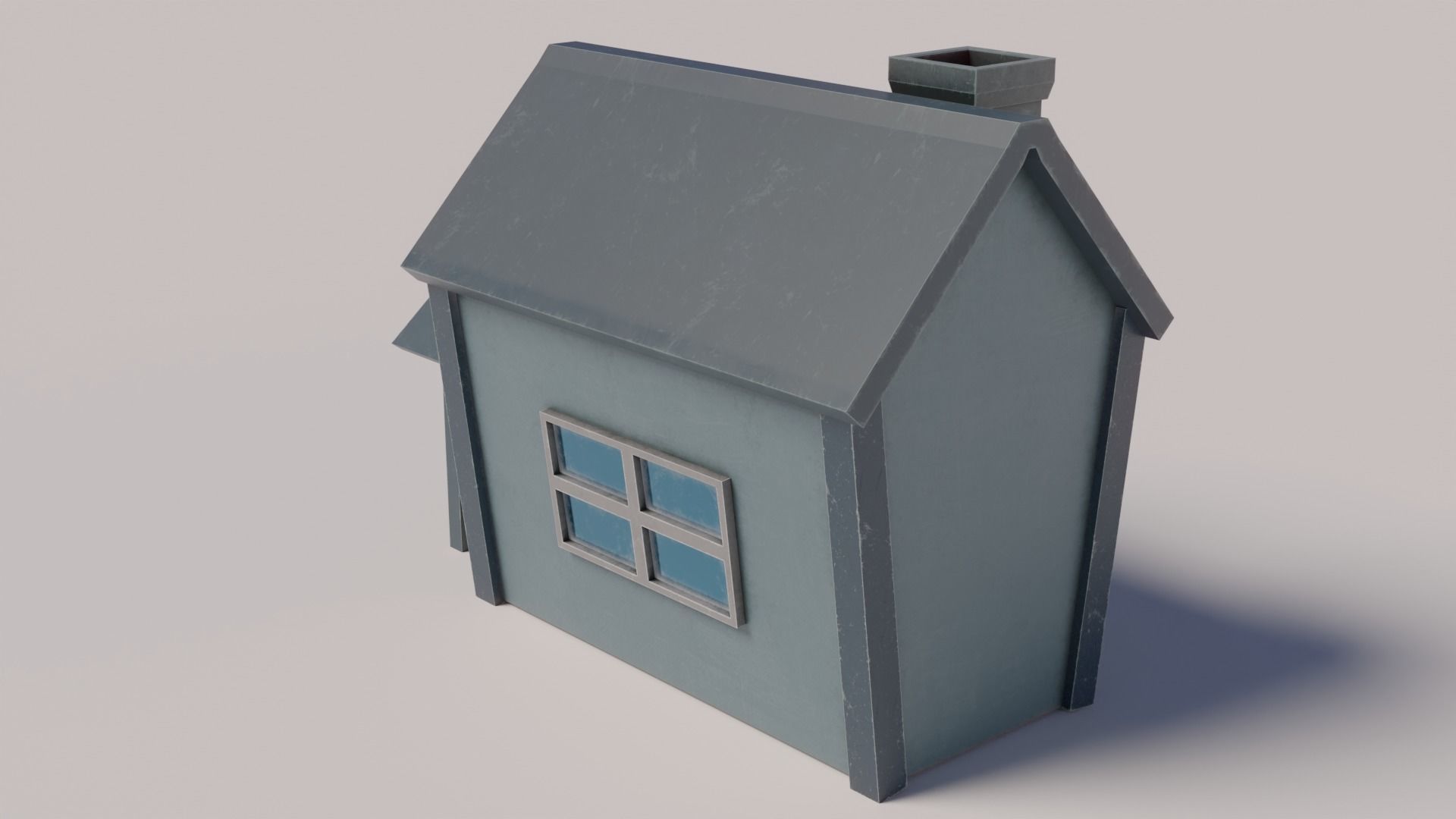 Old Dirty Toon House Low-poly 3D model_5
