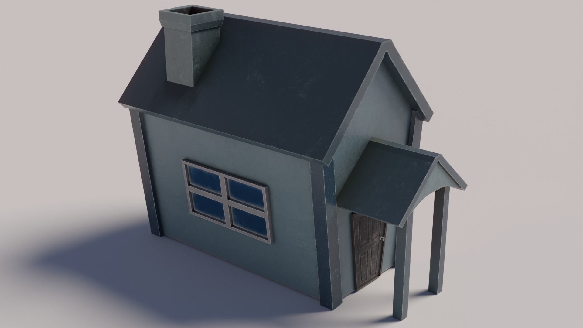 Old Dirty Toon House Low-poly 3D model_1