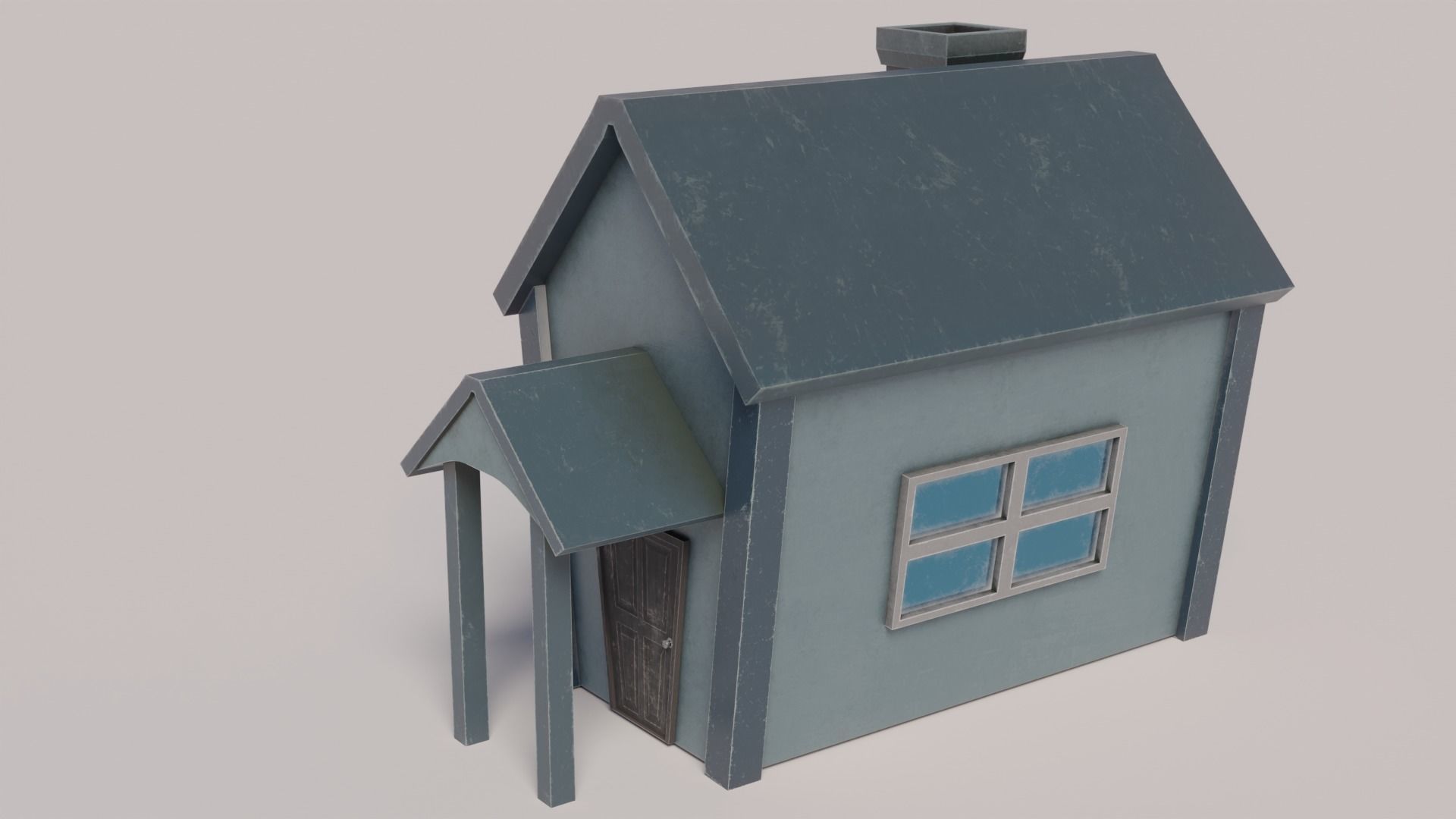 Old Dirty Toon House Low-poly 3D model_7