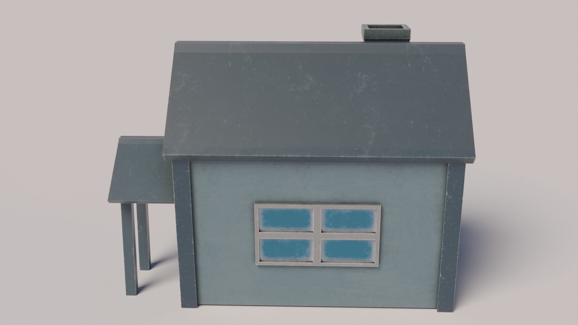 Old Dirty Toon House Low-poly 3D model_6