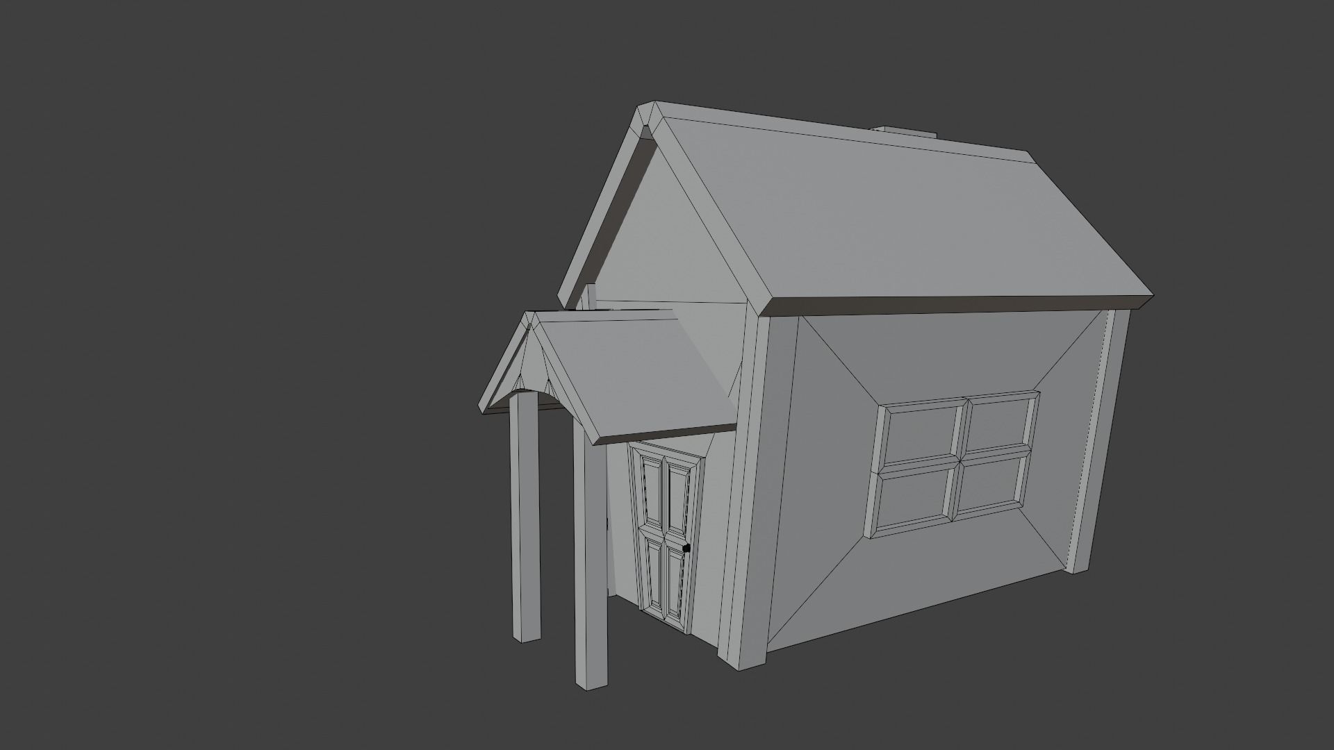 Old Dirty Toon House Low-poly 3D model_16