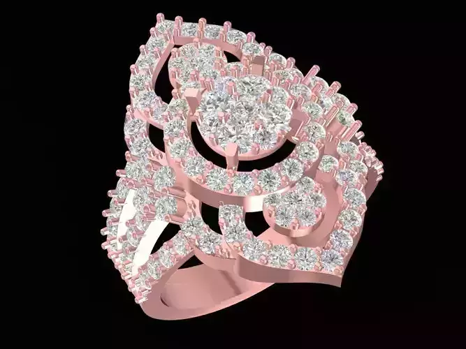 Luxury Multi Layer Diamond Women Ring 717