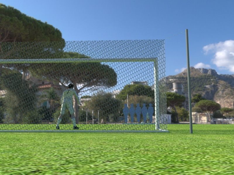 Soccer net animated Low-poly 3D model_4