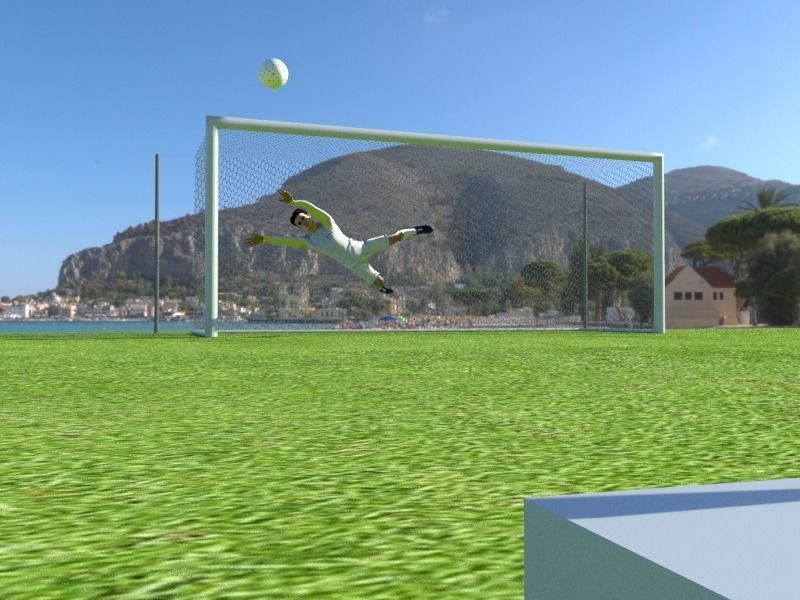 Soccer net animated Low-poly 3D model_3