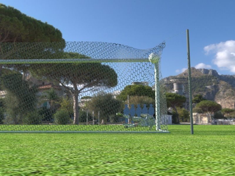 Soccer net animated Low-poly 3D model_6