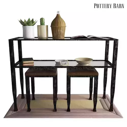 Pottery Barn Tanner Console Table - Bronze Finish