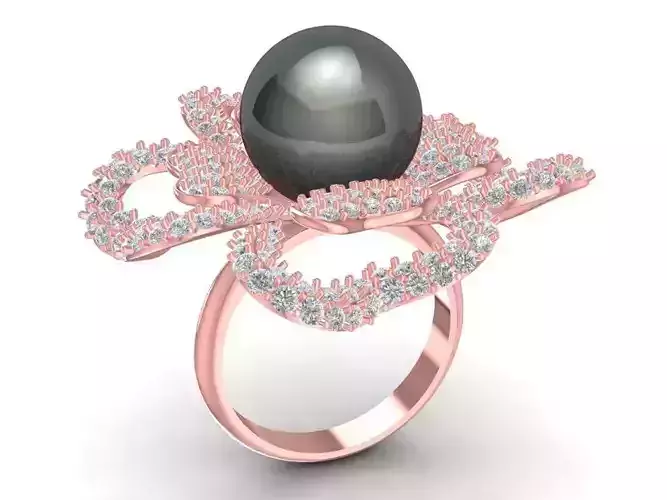 Elegant Floral Pearl Ring for Women  719