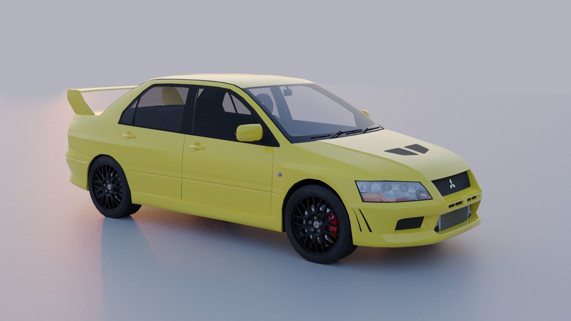 Mitsubishi Lancer Evolution 7 Low-poly 3D model_7