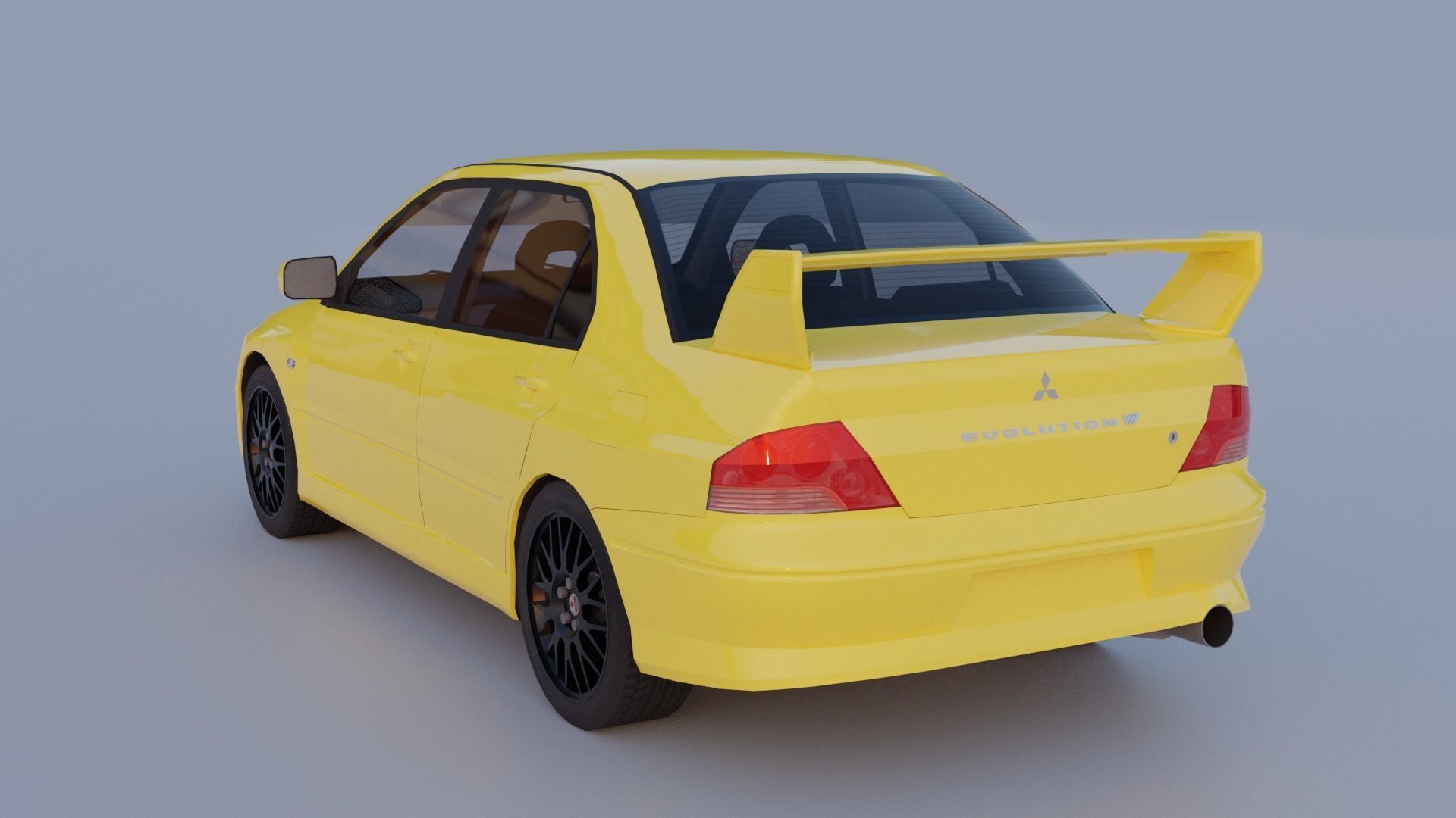 Mitsubishi Lancer Evolution 7 Low-poly 3D model_3