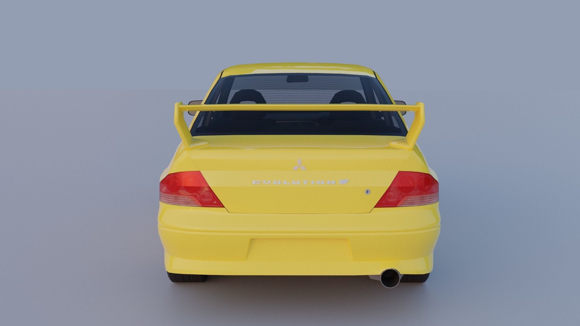 Mitsubishi Lancer Evolution 7 Low-poly 3D model_4