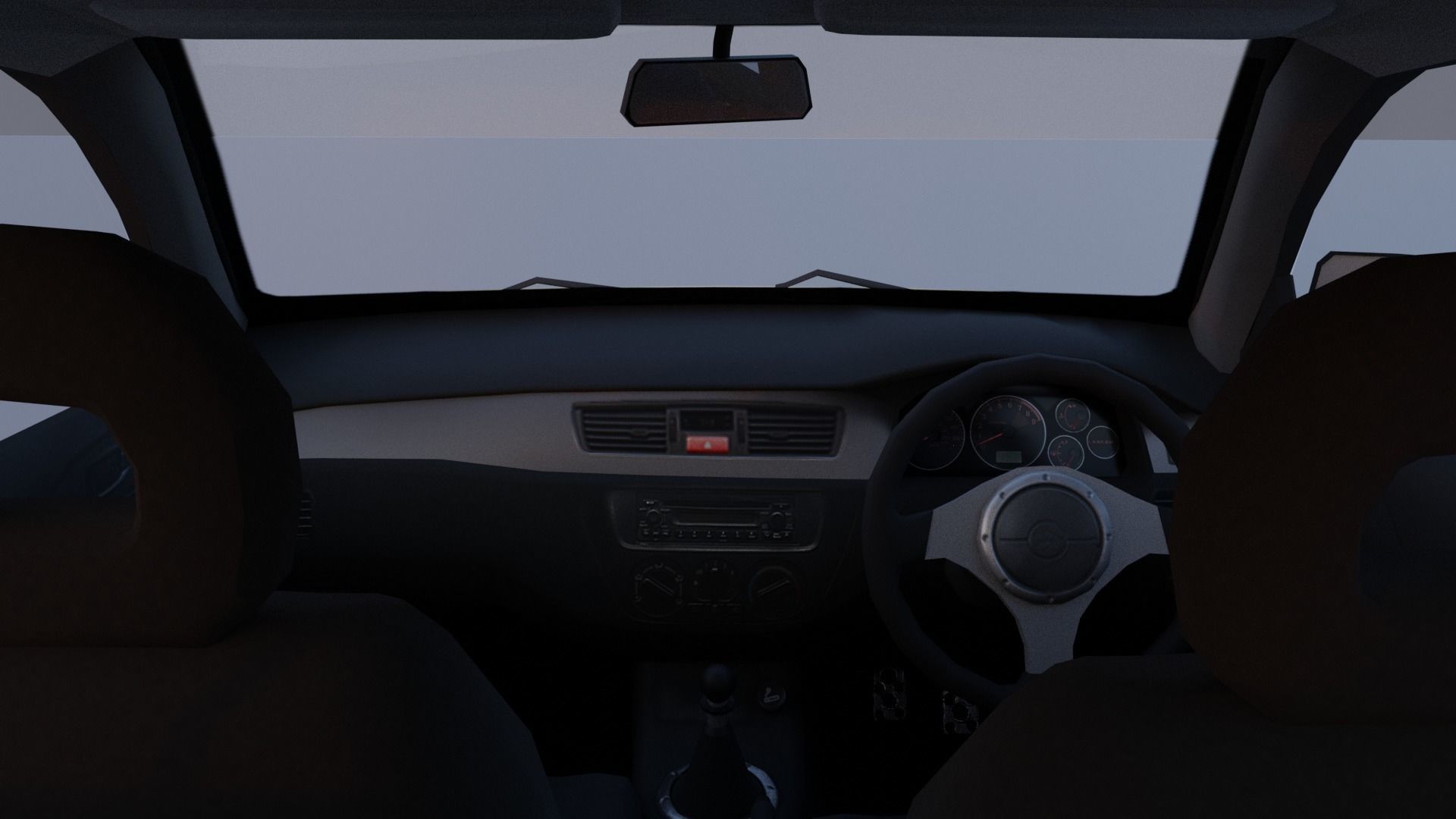 Mitsubishi Lancer Evolution 7 Low-poly 3D model_12