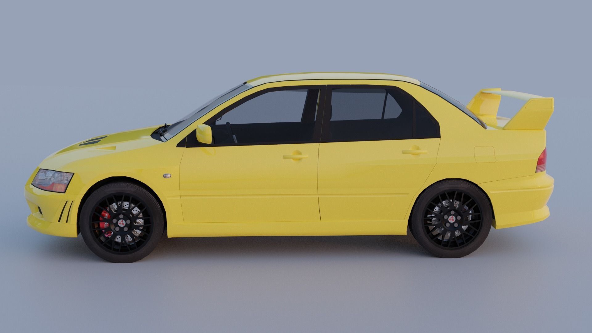 Mitsubishi Lancer Evolution 7 Low-poly 3D model_2