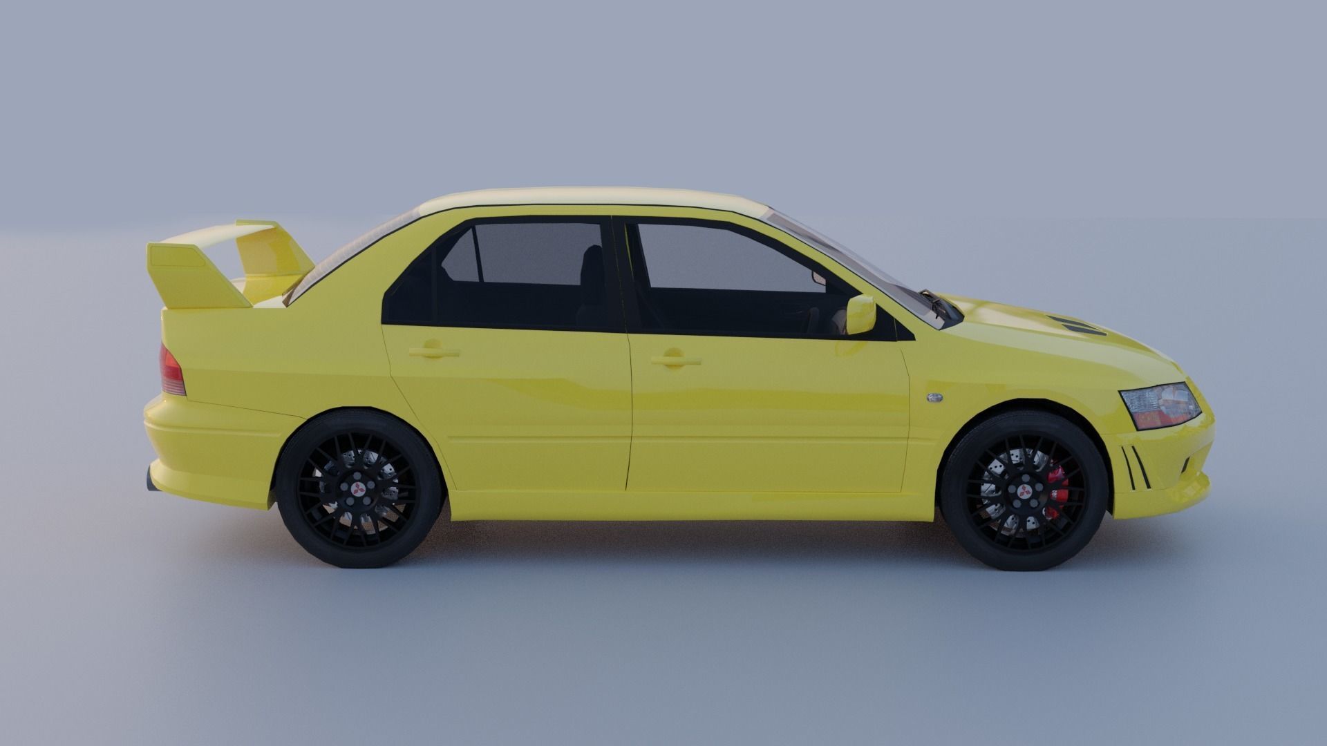 Mitsubishi Lancer Evolution 7 Low-poly 3D model_6