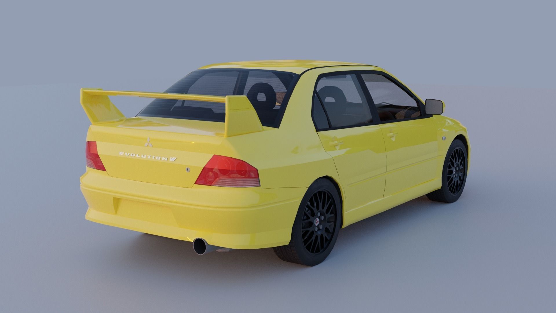 Mitsubishi Lancer Evolution 7 Low-poly 3D model_5