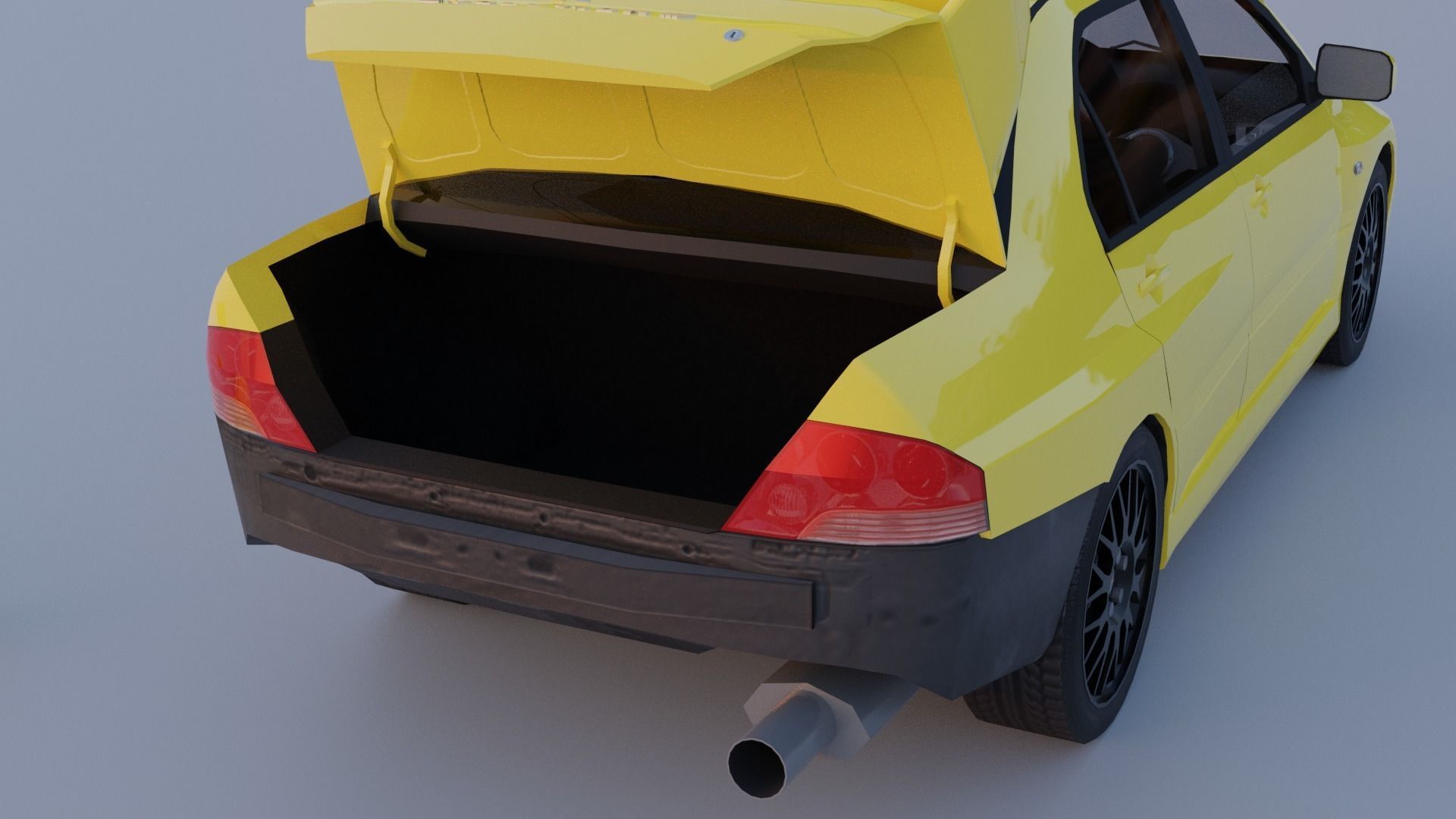 Mitsubishi Lancer Evolution 7 Low-poly 3D model_11