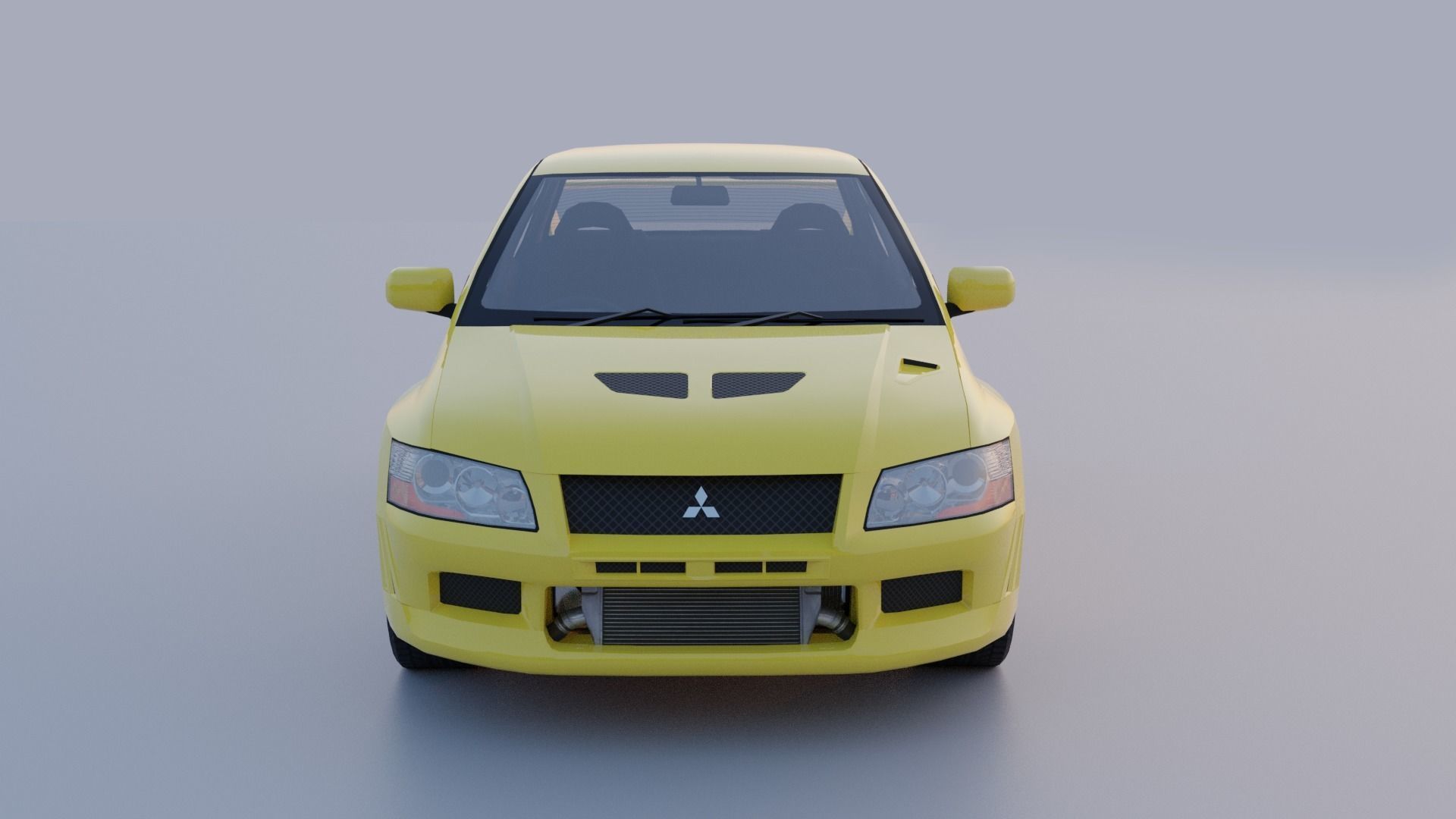 Mitsubishi Lancer Evolution 7 Low-poly 3D model_8