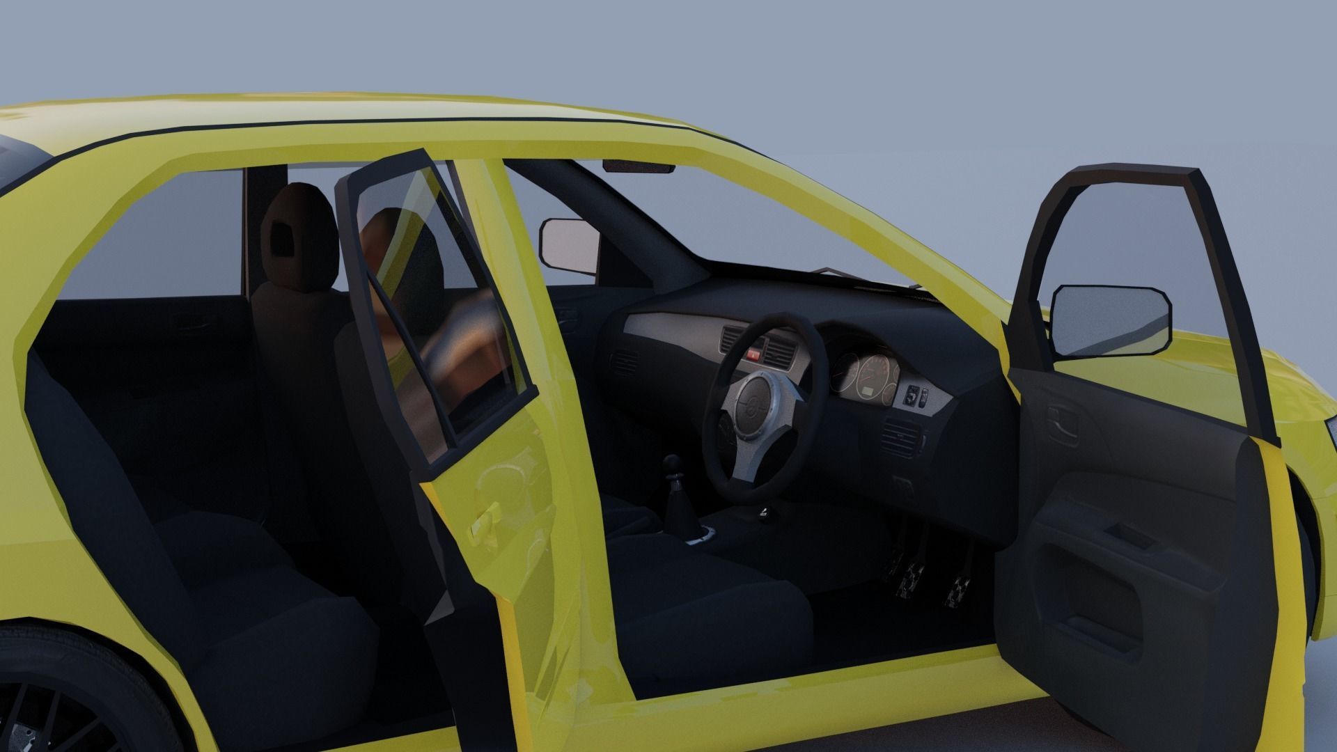 Mitsubishi Lancer Evolution 7 Low-poly 3D model_10