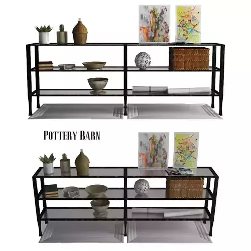 Pottery Barn Tanner Long Console Table Bronze Finish 3D model