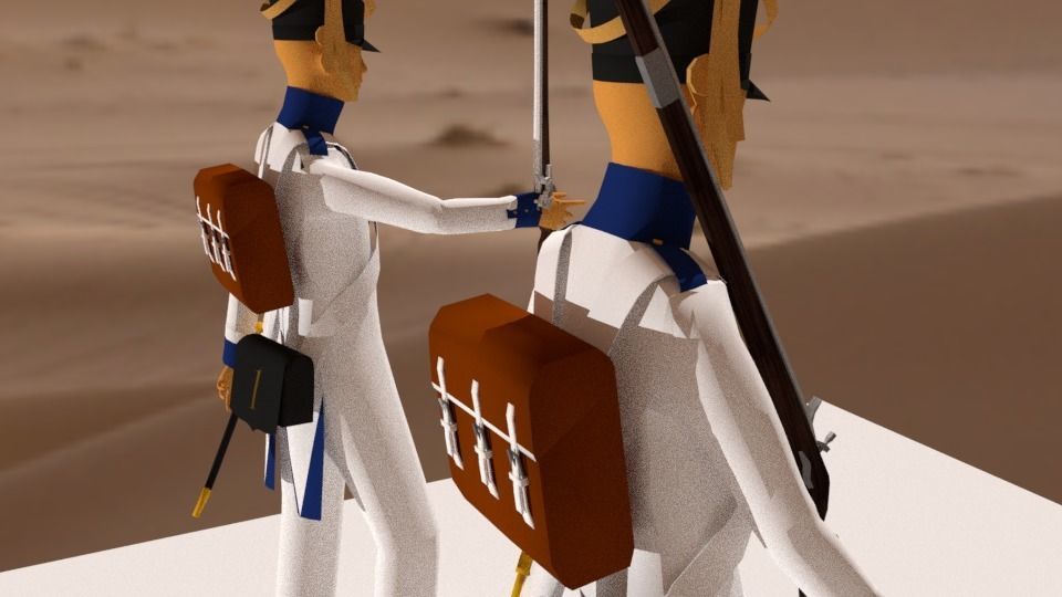 Westphalian soldier and officer  Napoleonic wars Free low-poly 3D model_9