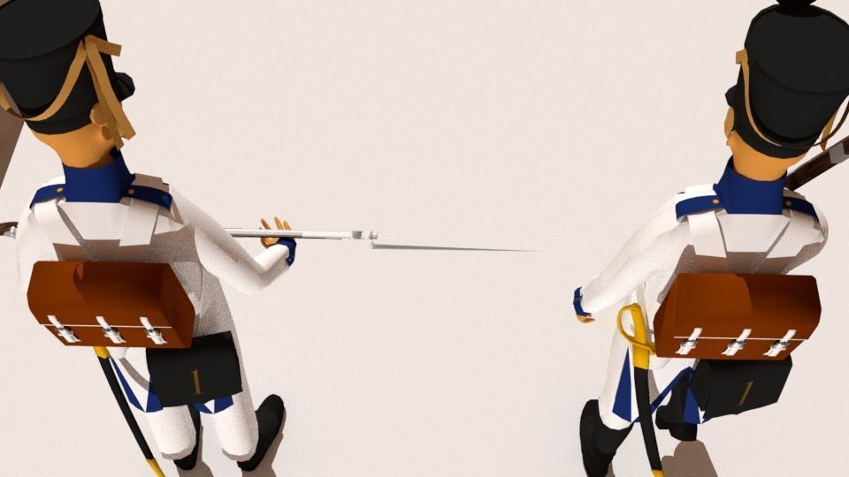 Westphalian soldier and officer  Napoleonic wars Free low-poly 3D model_10