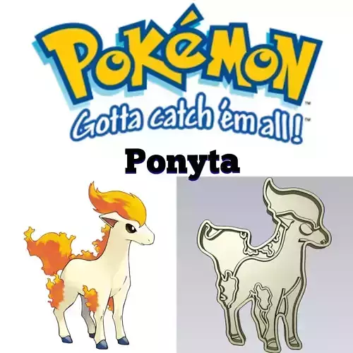 Amazing Pokemon Ponyta Cookie Cutter Stamp Cake Decorating 