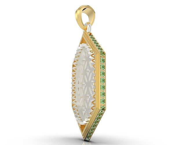pendant with gem stones 3D print model
