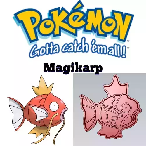 Amazing Pokemon Magikarp Cookie Cutter Stamp Cake Decorating  3D model