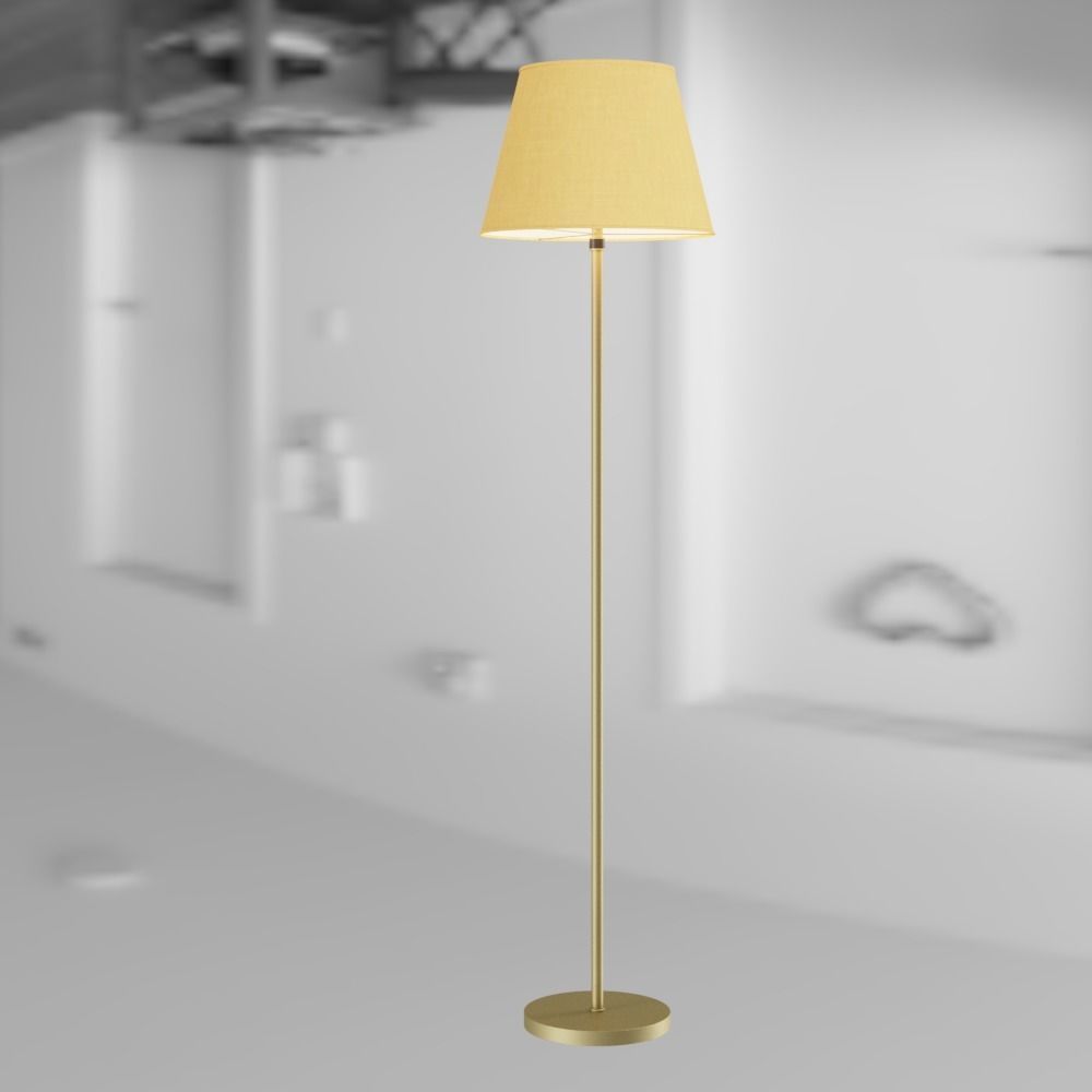 Floor lamp with textile shade 3D model_1