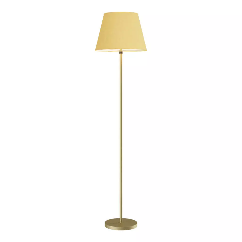 Floor lamp with textile shade 3D model_0