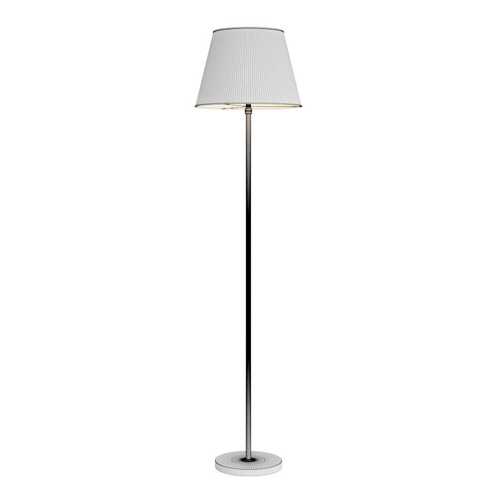 Floor lamp with textile shade 3D model_2
