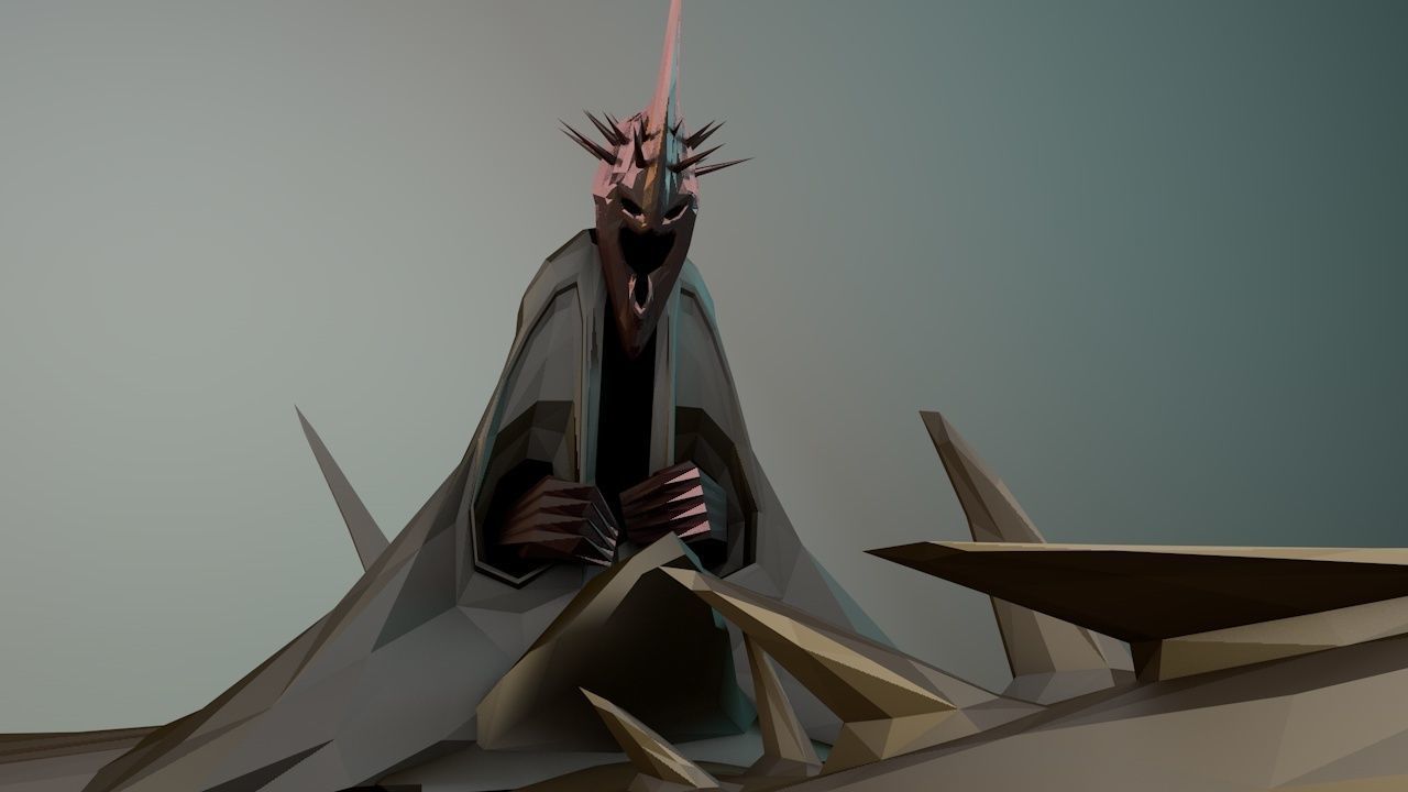 demon king Low-poly 3D model_1