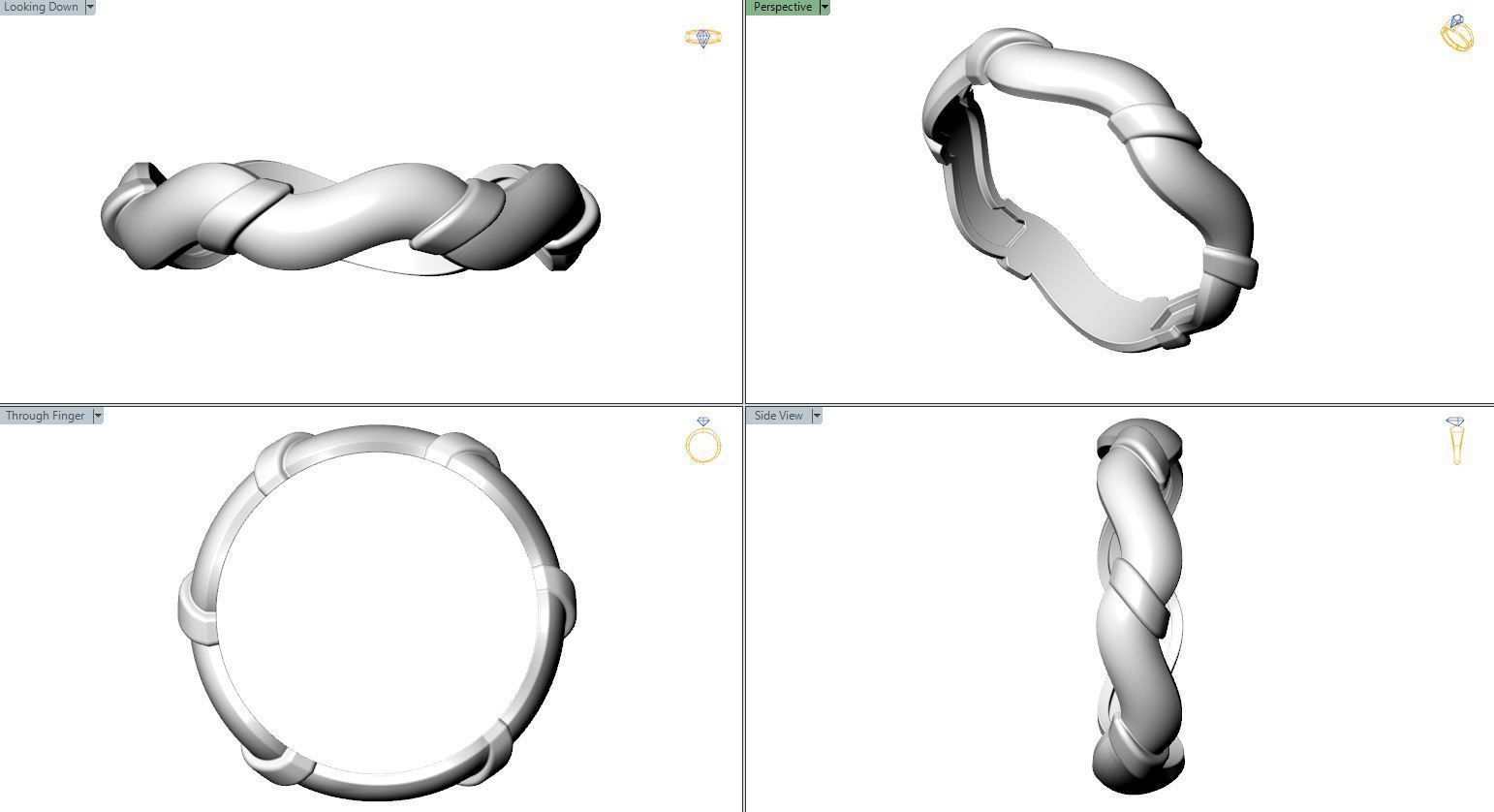Fashion ring Spiral 3D print model_5