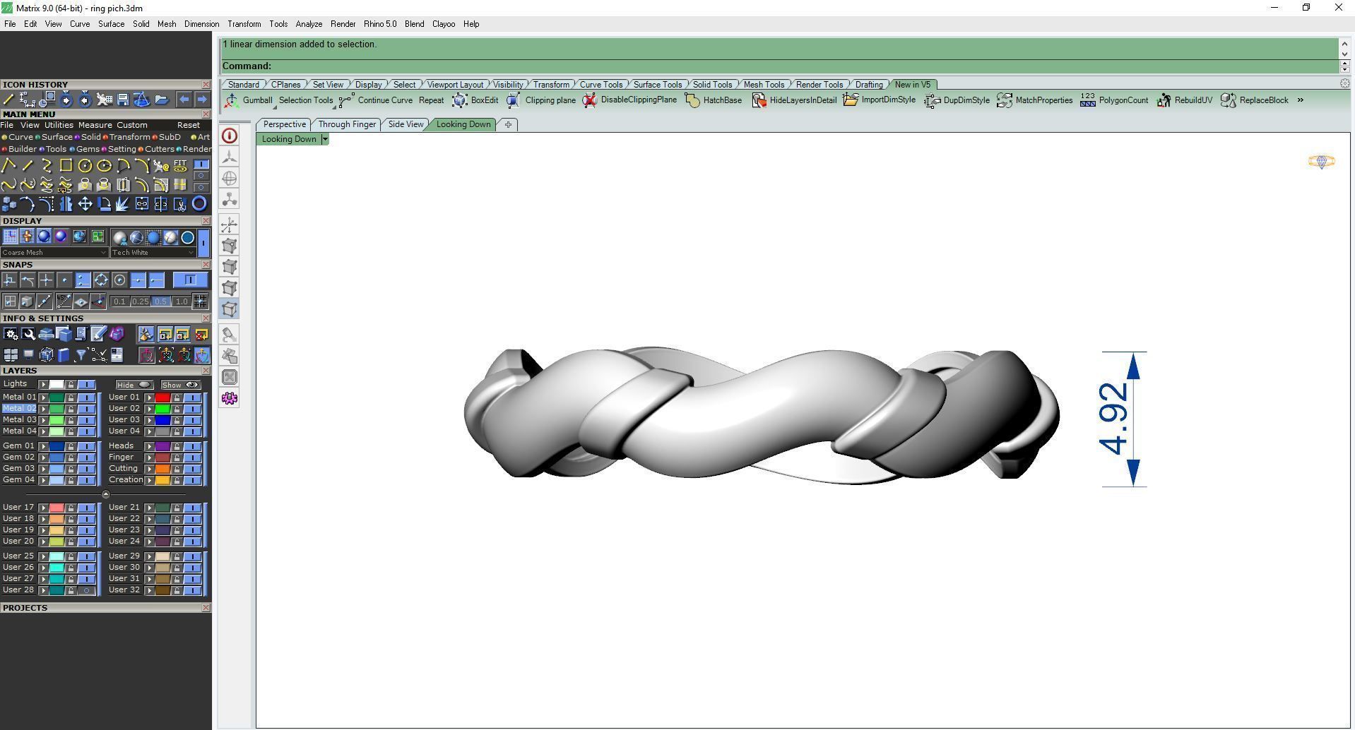 Fashion ring Spiral 3D print model_6