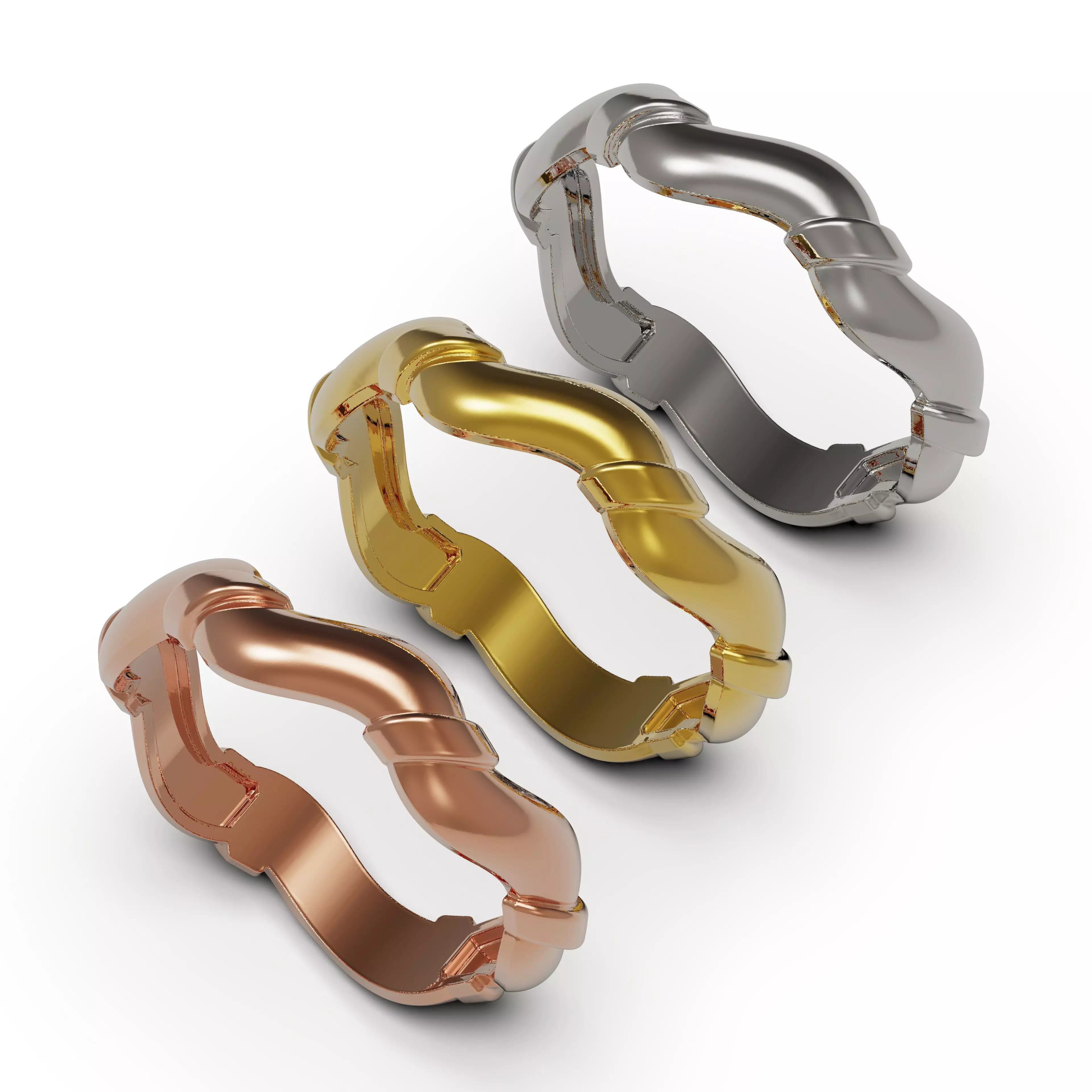 Fashion ring Spiral 3D print model_0