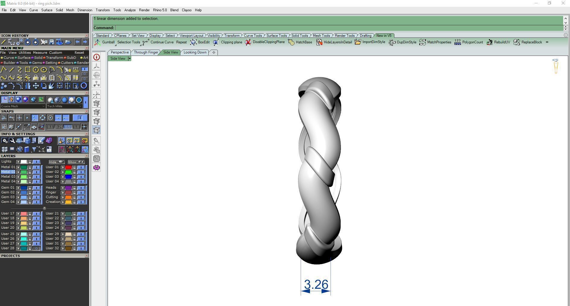Fashion ring Spiral 3D print model_8