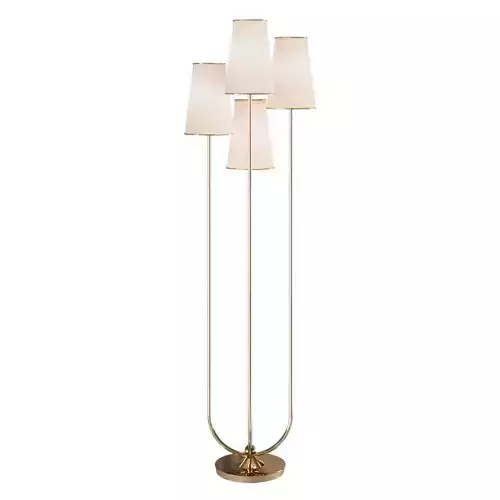 Floor lamp with 4 textile lampshades on separate stands 