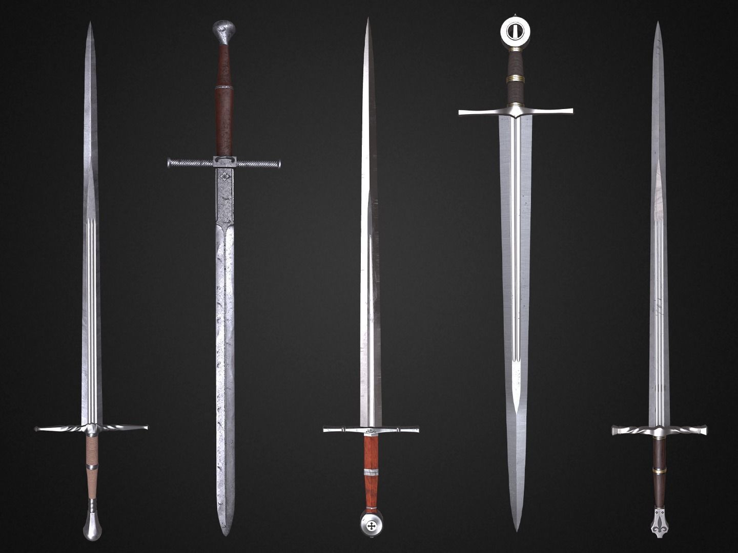 Medieval swords pack 3D Model Collection_1