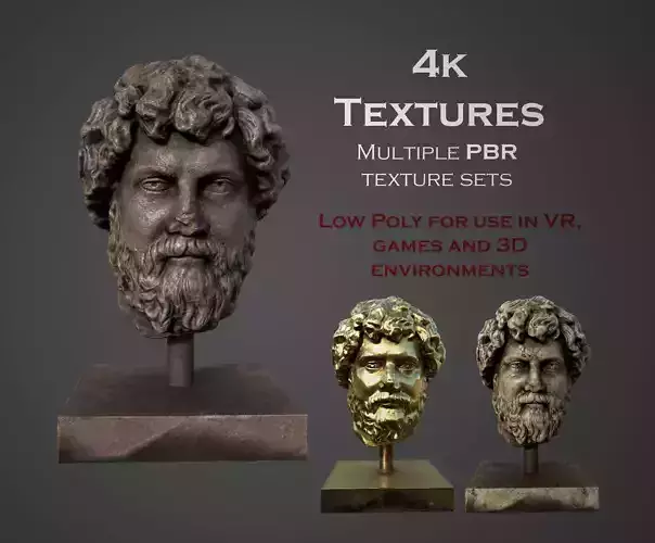 head of Lucius Aelius  Low-poly 3D model