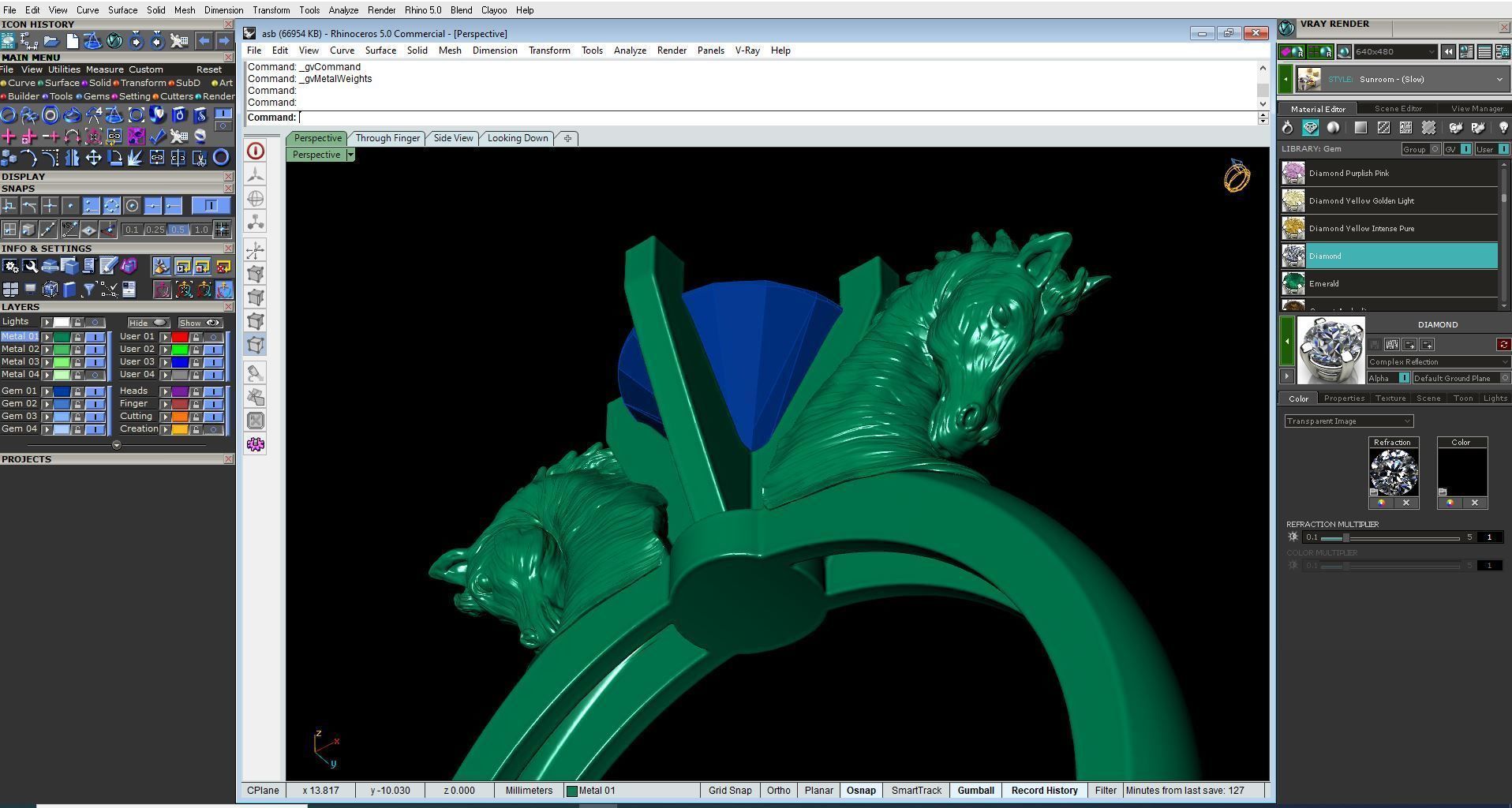 Horse ring 3D print model_11