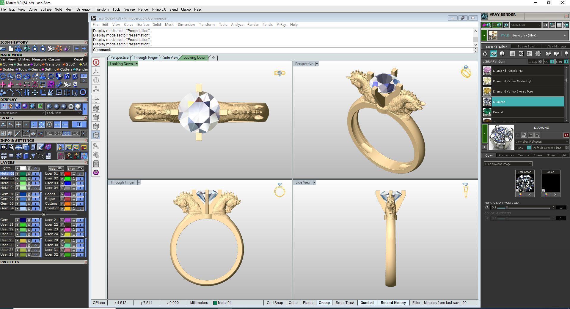 Horse ring 3D print model_7