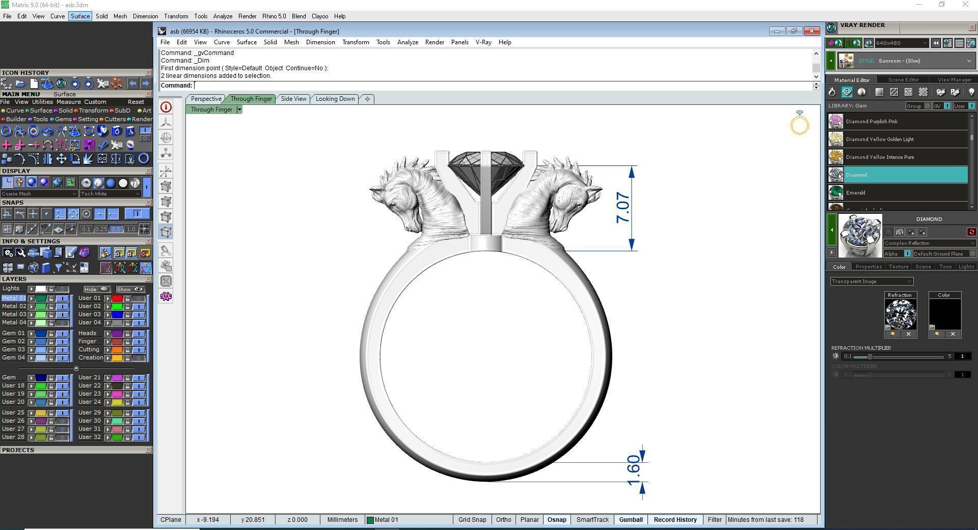Horse ring 3D print model_5