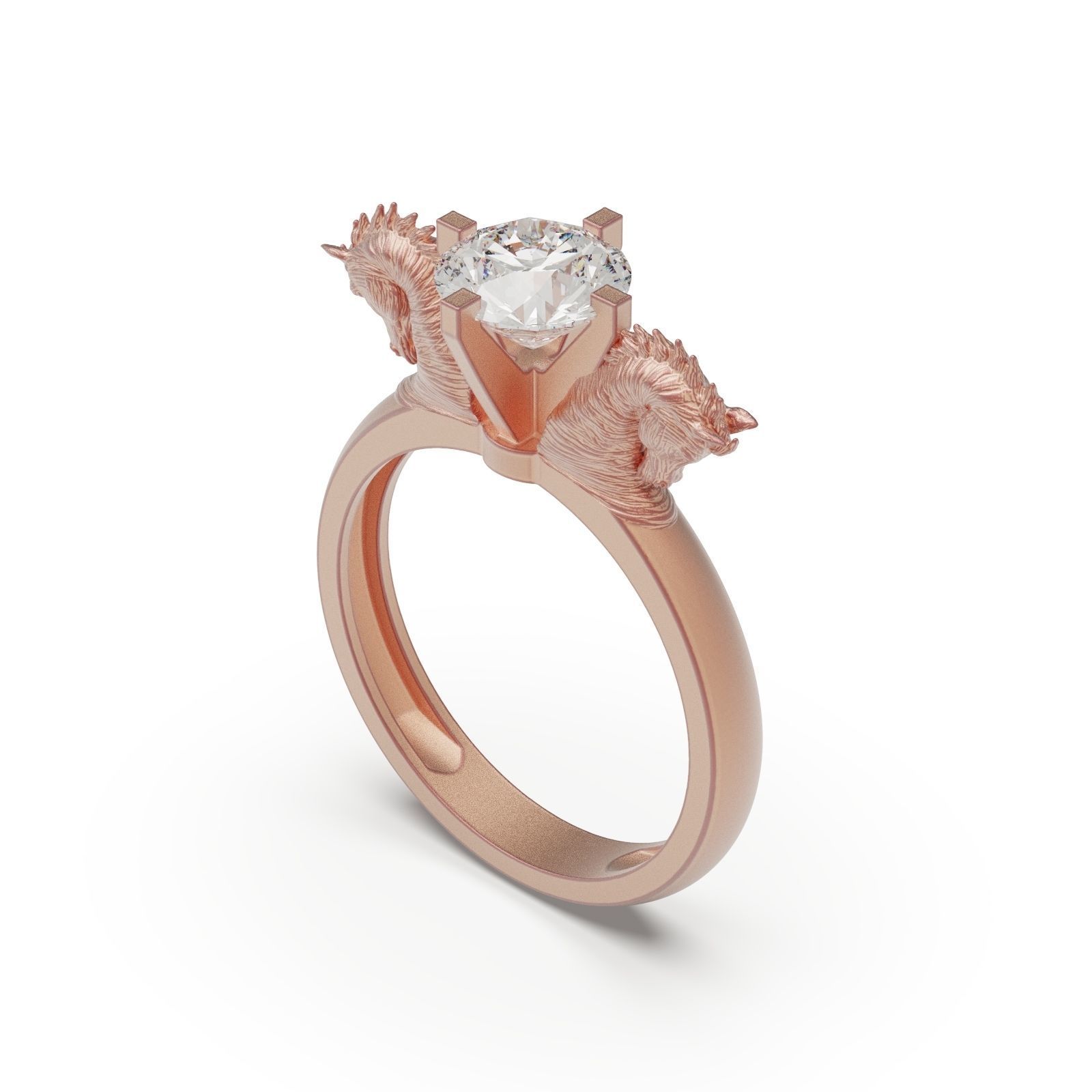 Horse ring 3D print model_3