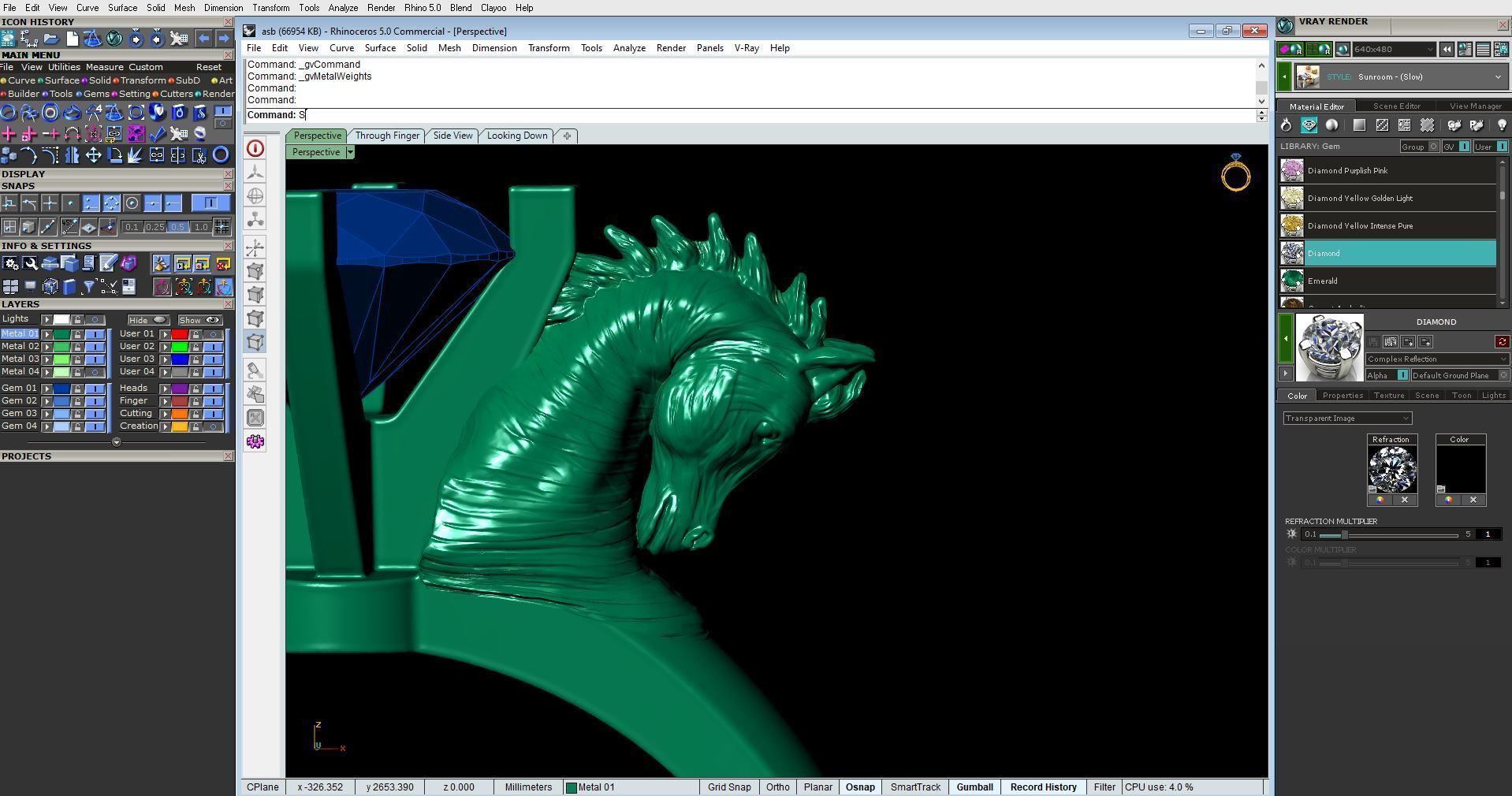 Horse ring 3D print model_12
