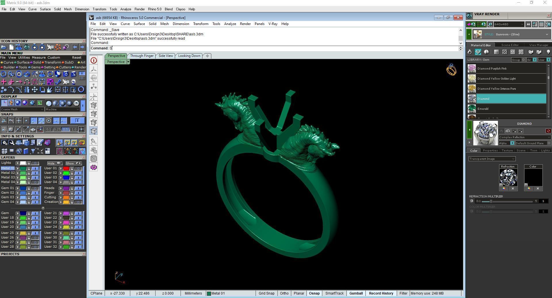 Horse ring 3D print model_9
