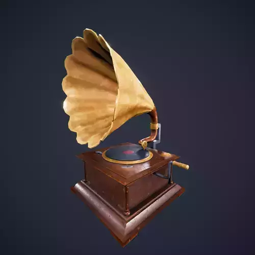 Gramphone Low Poly Game Ready gramophone Low-poly 3D model