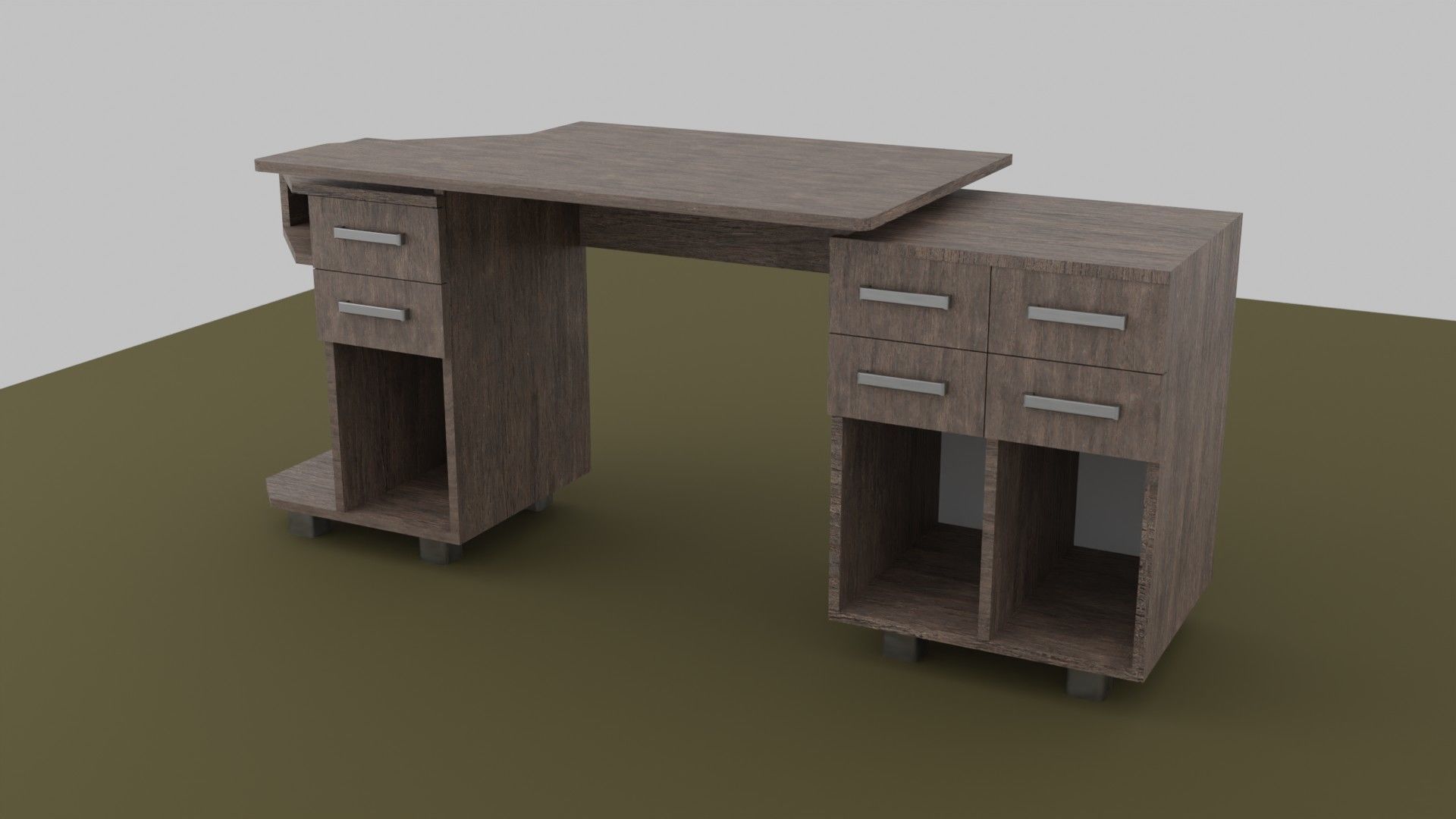 Computer Desk Free 3D model_3